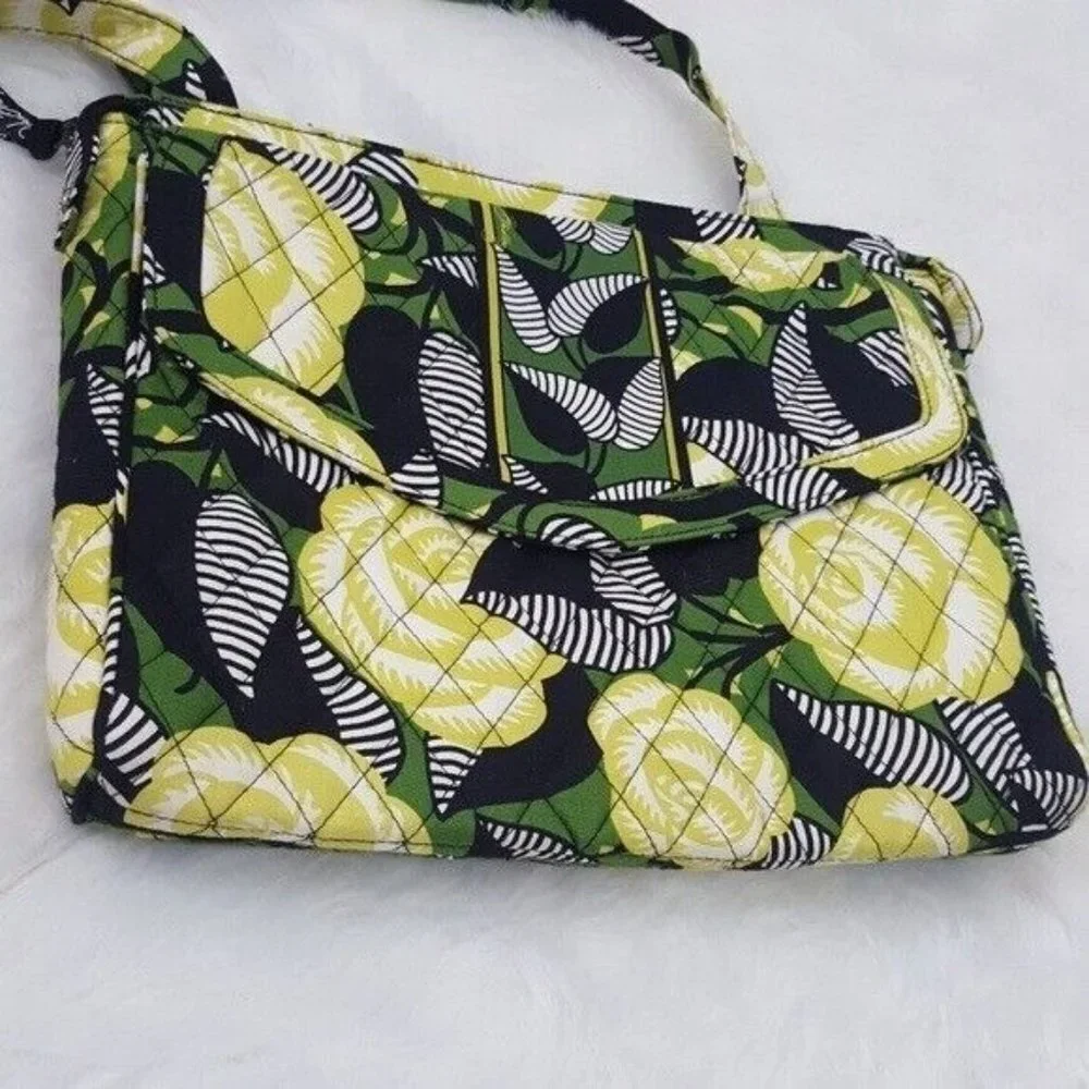 Vera Bradley LA Neon Yellow‎ and Black Crossbody